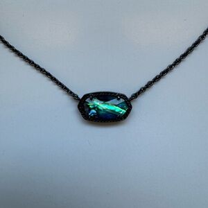 Kendra Scott Elisa Necklace in Abalone and Gunmetal
